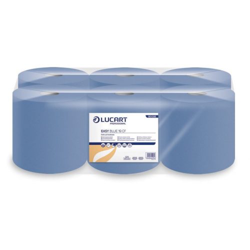 Lucart Easy Blue 19 CF, belső letekeredésű kéztörlő, 1rétegű, 19cm, kék, 6tek./zsugor