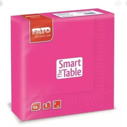 Lucart Fato Smart Table fukszia szalvéta 33x33, 1/4 hajtású, 2r., 50 lap/cs., 24cs./krt.